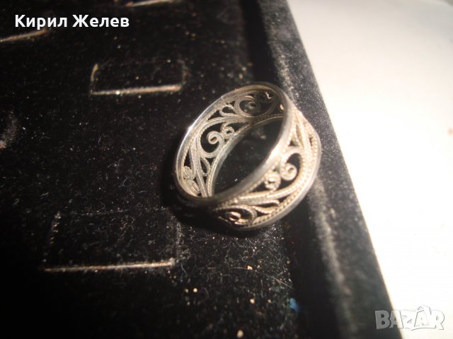 АРТ ДЕКО СРЕБЪРЕН ФИЛИГРАНЕН МАЙСТОРСКА АЖУРНА ЮВЕЛИРНА ИЗРАБОТКА НЕЖЕН ПРЪСТЕН СРЕБРО 17073, снимка 12 - Антикварни и старинни предмети - 31196134
