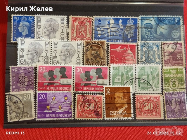 Стари пощенски марки от цял свят смесени ДАНИЯ, ШВЕЦИЯ, ИСПАНИЯ за КОЛЕКЦИЯ 51612