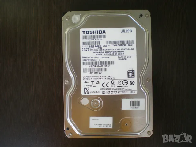 Хард диск 1TB Toshiba DT01ACA100, SATA 6Gb/s, 7200rpm, 32MB кеш, 3.5" , снимка 1