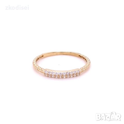 Златен дамски пръстен 0,91гр. размер:55 14кр. проба:585 модел:22054-2, снимка 1
