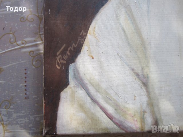 Картина масло върху платно Портрет  подписана , снимка 3 - Картини - 32080060