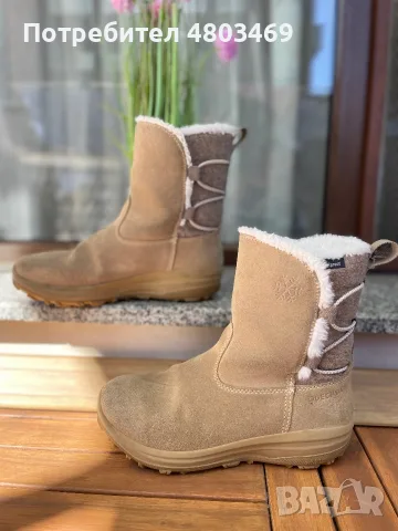  Водоустойчиви ботуши за сняг Quechua SH500 в бежов цвят, съчетаващи кожа и филц с мек пухкав 