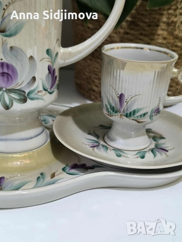 Руски порцелан сервиз за кафе , снимка 2 - Сервизи - 52161965