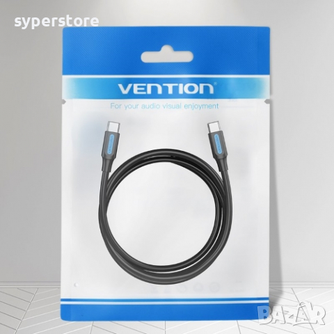 Кабел USB3.1 Type C Мъжко - Мъжко 1.5m Черен Vention COTBG 5A Fast Charging Cable USB Type C M/M, снимка 3 - USB кабели - 36501005