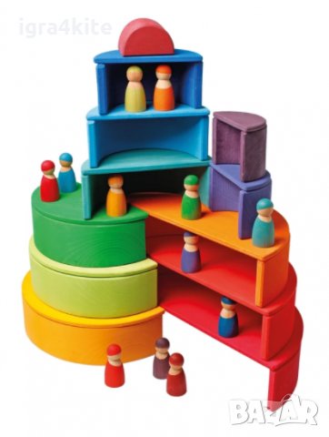 ПРОМО! Голям Дървен сет GRIMM'S + ДОПЪЛНЕНИЕ СРЕДНО ГОЛЯМА ДЪГА С ТОПКИ, снимка 9 - Образователни игри - 30584767