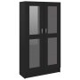 Шкаф витрина, черен, 82,5x30,5x150 см, ПДЧ, снимка 1 - Шкафове - 42696072