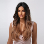 Омбре перука на път черна светло кафява, снимка 5
