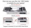 APPLE MacBook Pro Адаптер за Втори Диск HDD/SSD за Лаптоп Кеди SATA A1278 A1286 A1297 13" 15" 17" , снимка 16