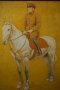 Стара картина, войник на кон, бълг. автор, 1940-те год., снимка 3