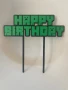 Топер за торта “Happy Birthday” + цифри в Minecraft стил, снимка 1