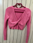 Дамска къса розова блузка, снимка 1 - Тениски - 44536089