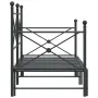 vidaXL Дневна спалня с багажник без матрак Черно 90x200 cm Стомана, снимка 7
