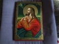 Икона Исус Христос 300х205мм дърво темпера сертификат Огнян Механджиев, снимка 2