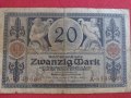 Райх банкнота 20 марки 1915г. Германия рядка за колекционери 28277, снимка 1 - Нумизматика и бонистика - 37142086