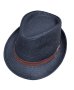Дамска шапка унисекс бомбе черна с кожена кафява лента V:8423-6, снимка 1 - Шапки - 40314601