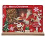 Коледна дървена рамка, Дядо Коледа и подаръци Merry Christmas, 19см, снимка 2
