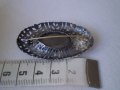 брошка Чешко стъкло с цвят синьо и филигранн 1920г , снимка 3