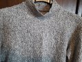 Дамско елегантно поло сребристо намачкана материя, снимка 1 - Блузи с дълъг ръкав и пуловери - 30037941
