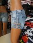 УНИКАЛНИ къси дънкови панталонки с бродерия и камъчета размер Л/ХЛ, снимка 3