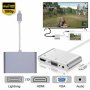 Lightning към HDMI VGA AV адаптер,  3 в 1 алуминиев, HDMI VGA AV адаптер за iPhone към телевизор , снимка 4