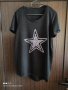 Черна тениска със звезда  , снимка 1 - Тениски - 34911983