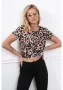 Дамска блуза с къс ръкав с леопардов принт MP13447, снимка 4
