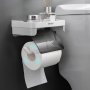 Пластмасова поставка за тоалетна хартия и телефон монтиране на стената, без пробиване, снимка 2