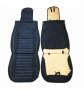 Комплект Кожени Универсални Калъфи за Седалки (2бр.к-т) черно със Сиво (31023)/254082, снимка 3