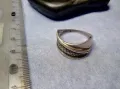 СТАР РУСКИ СРЕБЪРЕН ПРЪСТЕН СРЕБРО 925 с 2ри ЩЕМПЕЛ ХБО ИНКРУСТИРАН с БЛЕСТЯЩИ ЦИРКОНИ 47527, снимка 14