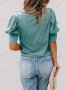 Едноцветна дамска блуза с буф ръкав, 6цвята, снимка 18