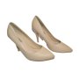 Дамски обувки в бежево висок ток, снимка 1 - Дамски елегантни обувки - 44142830