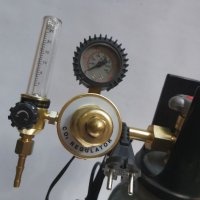 Редуцир вентил,регулатор с часовник и ротаметър за Аргон/въглерод с подгряване 220V, снимка 2 - Други машини и части - 37886224
