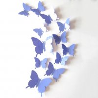 12 броя комплект 3D стикери за стена с пеперуди, снимка 8 - Декорация за дома - 38559320