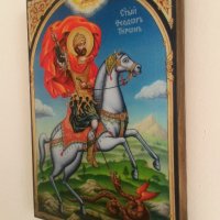 Икона на Св. Св. Теодор Тирон и Теодор Стратилат icona Sveti Teodor, снимка 6 - Картини - 13262388
