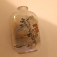    китайска бутилка за емфие е направена от стъкло, вътрешната повърхност е изрисувана с графики на , снимка 4 - Антикварни и старинни предмети - 42794527
