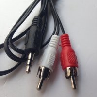 Аудио кабел Aux 3.5 към 2 RCA дължина 1 метър, снимка 2 - Кабели и адаптери - 29313109