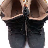 обувки боти дамски 38 много запазени тъмно сини с цветна "яка", снимка 4 - Дамски боти - 39518312