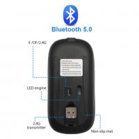 ✨Безжична Bluetooth мишка в няколко цвята BT+2.4G, снимка 8 - Клавиатури и мишки - 39245840