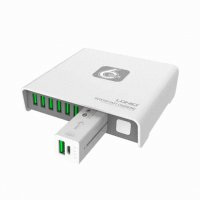 Универсално зарядно за 220V LDNIO Box Magical, 6 USB порта, Auto ID, 2600mAh вградена външна батерия, снимка 3 - Оригинални зарядни - 29816028