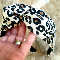 Леопардова диадема с възел Ръчна Изработка Диадеми , снимка 3 - Аксесоари за коса - 38460419