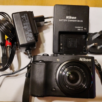 Nikon P7700,зарядно, батерия, карта,кабел и чанта, снимка 2 - Фотоапарати - 44524803