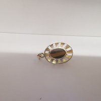 Златен пръстен и медальон с тигров ахат , снимка 13 - Пръстени - 37095140