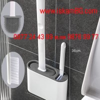 Четка за тоалетна чиния от силикон в комплект с ПВЦ четка и поставка за стена или под - КОД 3857, снимка 5 - Други стоки за дома - 40049862
