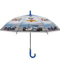 Чадър тип  бастун за дъжд Автоматична детска синя формула 67 см, снимка 2 - Чадъри - 42877002