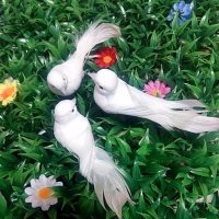 Декоративен бял Гълъб изкуствен гълъбче украса декор сватба торта парти фигурка , снимка 4 - Други - 31186406