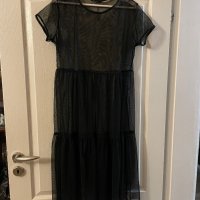 Нова елегантна плажна прозрачна черна рокля Boohoo волани , снимка 5 - Рокли - 40633660