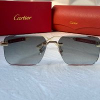 Cartier мъжки слънчеви очила с дървени дръжки, снимка 2 - Слънчеви и диоптрични очила - 42813122