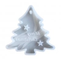 Merry Christmas Коледен Коледна Елха силиконов молд с вдлъбнатина за фондан шоколад смола висулка, снимка 1 - Форми - 34868479