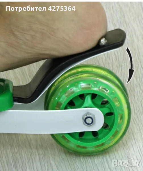 Детски скутер с възможност за регулиране на височината и светещи колелета scooter3, снимка 1