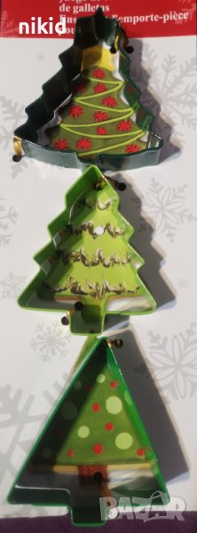 3 вида Голяма Елха метална форма резец тесто сладки фондан бисквитки, снимка 1